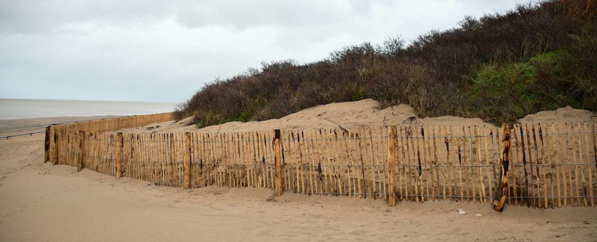 Ganivelles sur la plage de Petit Fort Philippe