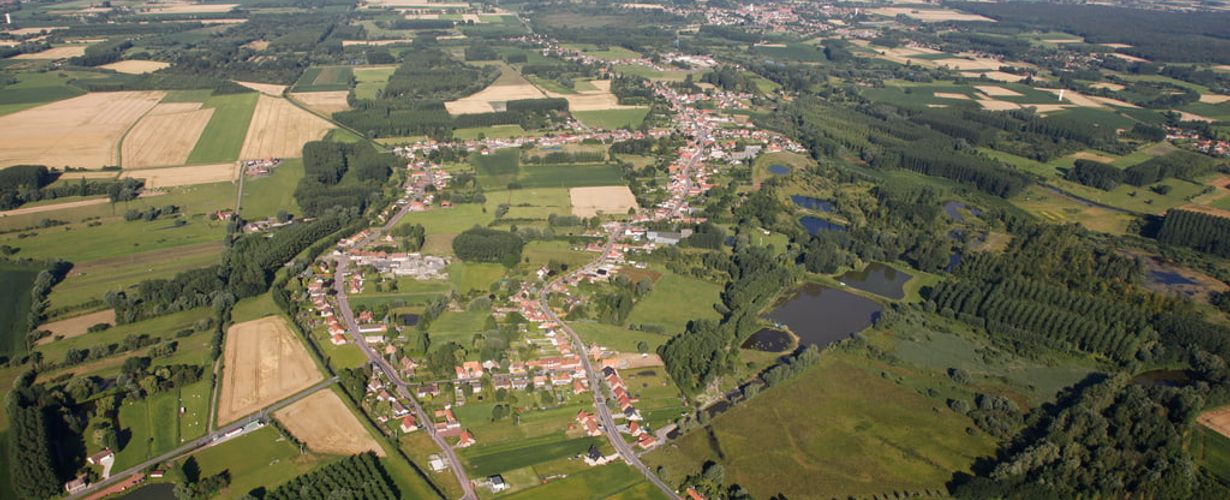 Vue aérienne de la commune de Wandignies-Hamage © commune Wandignies-Hamage