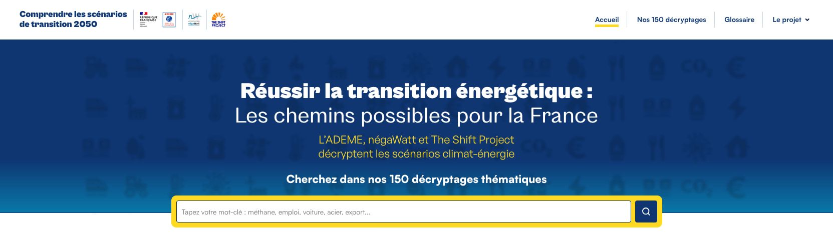 Capture écran du site Comprendre2050.fr